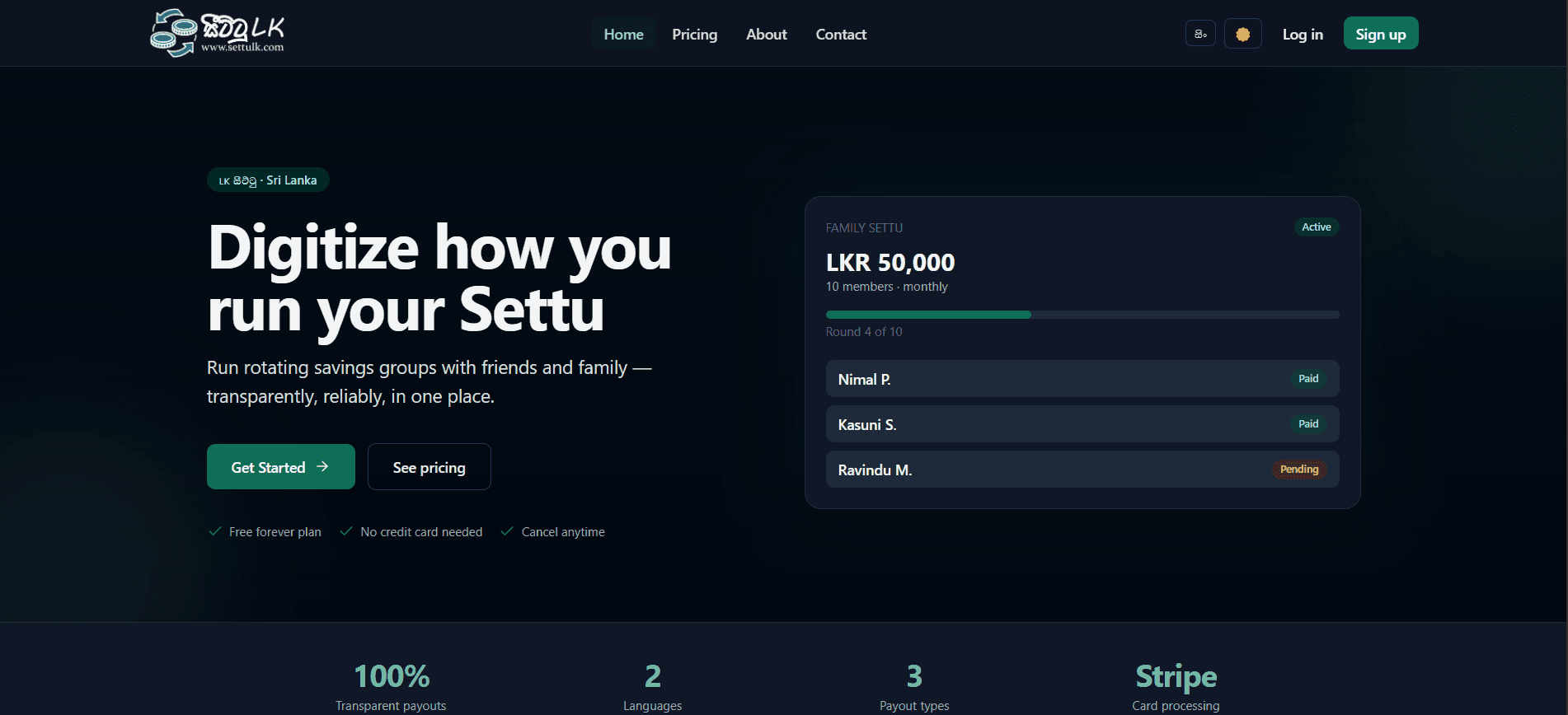 SettuLK - Digital Seetu Management Platform