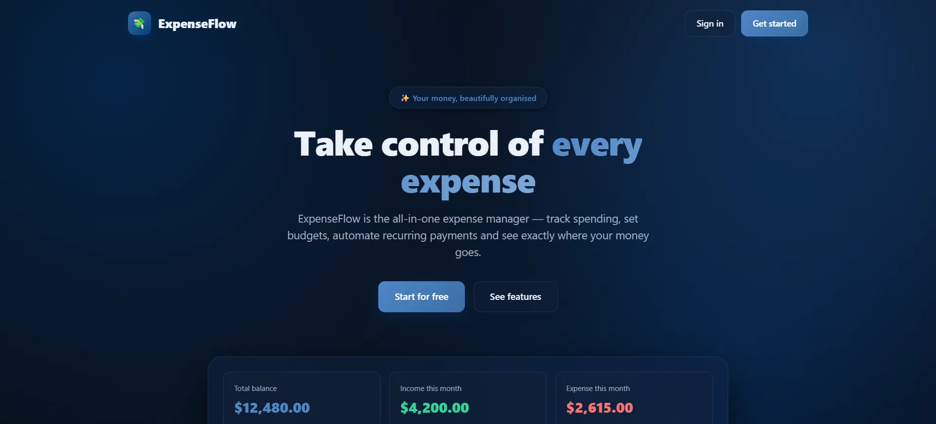 ExpenseFlow - All-in-One Expense Management App