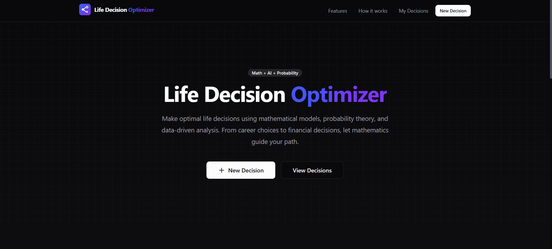 Life Decision Optimizer - Make better decisions with Math, AI & Probability